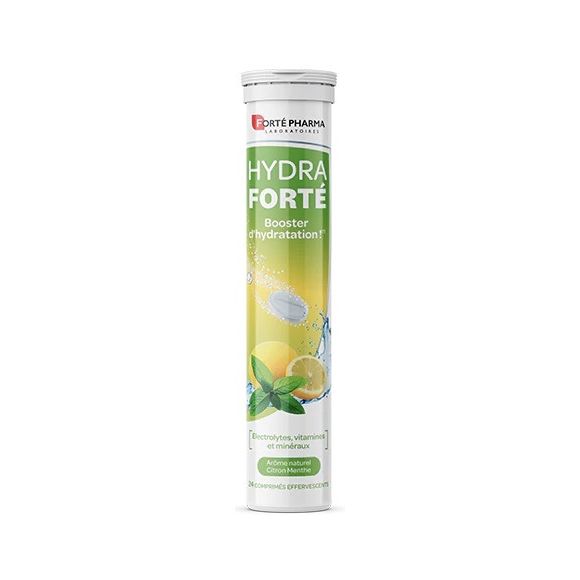Hydra Forté Feuchtigkeitsbooster mit natürlichem Zitronenminzgeschmack von Forté Pharma - 24 Brausetabletten