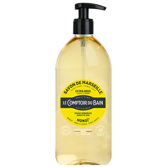 Extra-sanfter Marseille-Seife mit Monoi Le Comptoir du Bain - Pumpflasche 1L