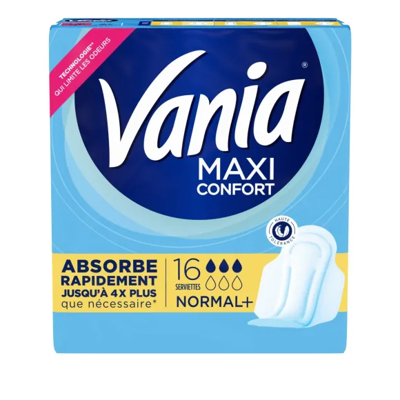Maxi Comfort Normal+ Damenbinden Vania - Packung mit 16 Binden