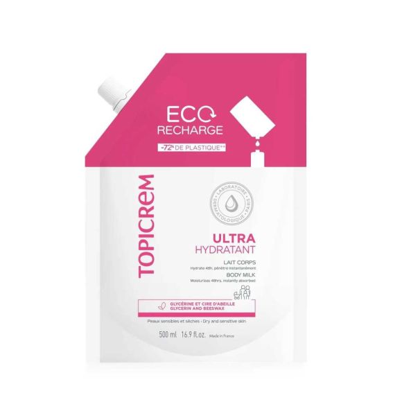 Ultra-feuchtigkeitsspendende Körpermilch Topicrem - Eco-Nachfüllpackung von 500 ml