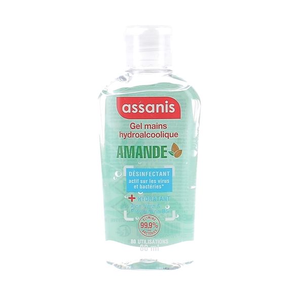 Handdesinfektionsgel Pocket Mandelduft Assanis - 80 ml Flasche