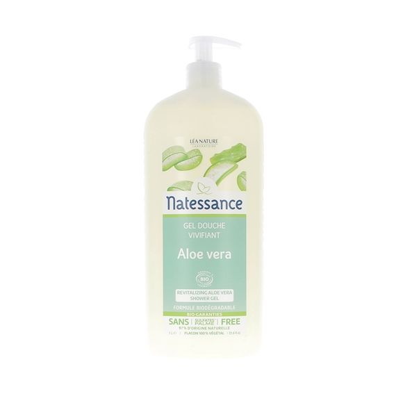 Natessance Duschgel erfrischend Bio-Aloe Vera Léa Nature - Pumpflasche mit 1 Liter