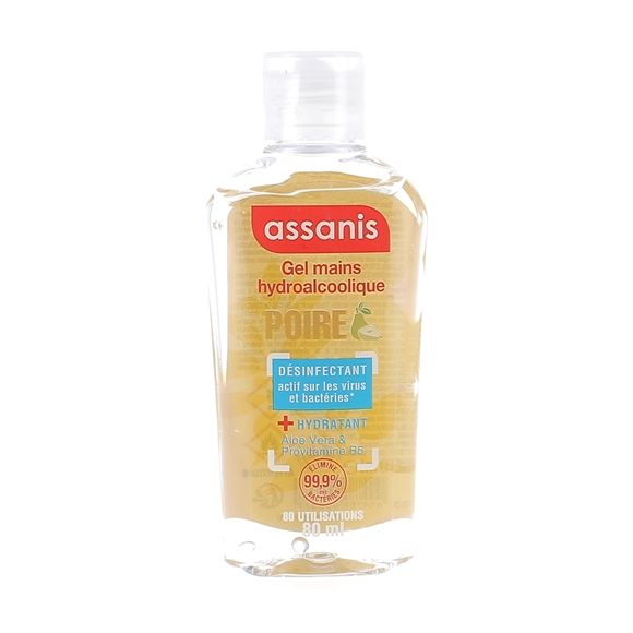 Handdesinfektionsgel mit Birnenduft Assanis - 80ml Flasche