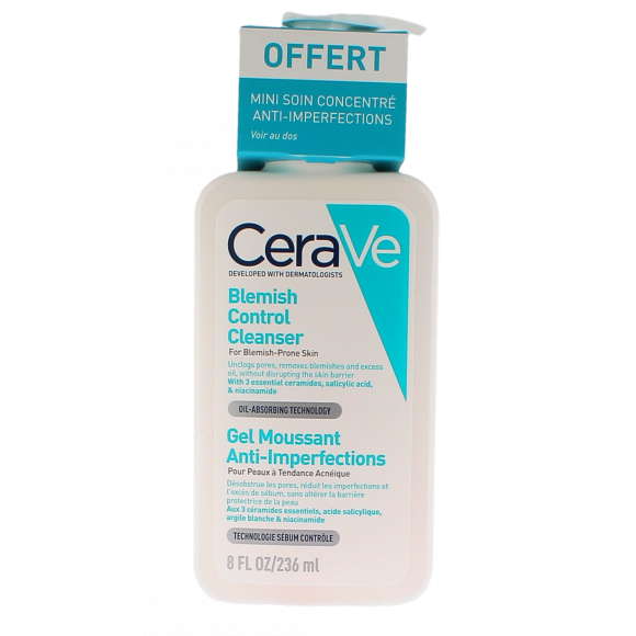 Schaumgel gegen Unreinheiten Cerave - Pumpflasche mit 236ml + kostenloses Mini-Produkt