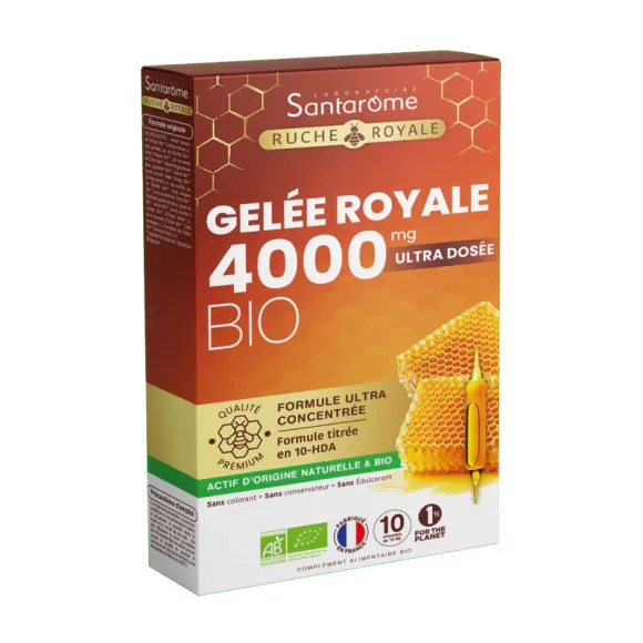 Bio Gelée Royale 4000 mg Santarome - Packung mit 10 Ampullen