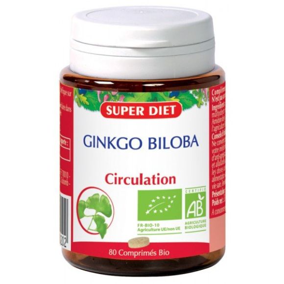 Ginkgo biloba Bio Super Diet - Packung mit 80 Tabletten