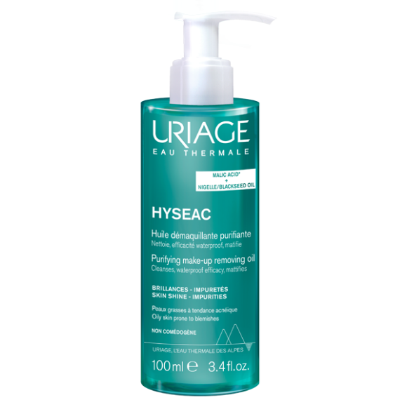 Hyséac Reinigendes Make-up-Entferneröl für fettige, zu Akne neigende Haut Uriage - Pumpflasche mit 100 ml