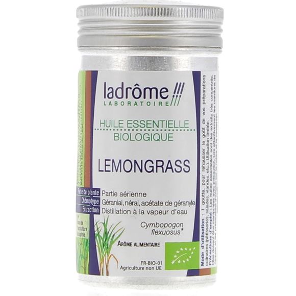 Bio Lemongrass ätherisches Öl Ladrôme - Flasche mit 10 ml