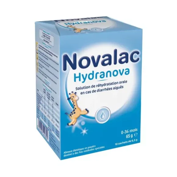 Hydranova orale Rehydratationslösung 0-36 Monate Novalac - Packung mit 10 Beuteln