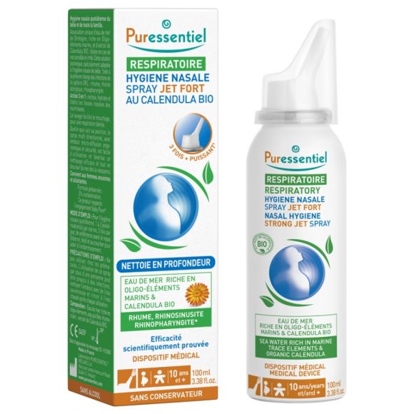 Nasale Hygiene Spray mit starkem Strahl aus Bio-Kalendula Puressentiel - Spray mit 100 ml