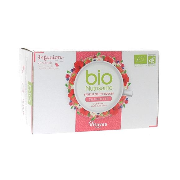 Infusion Silhouette Geschmack rote Früchte bio Nutrisanté - Box mit 20 Beuteln