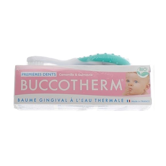 Bio-Zahnpflegeset für die ersten Zähne 0 bis 2 Jahre Buccotherm - eine Tube mit 50 ml + eine Zahnbürste
