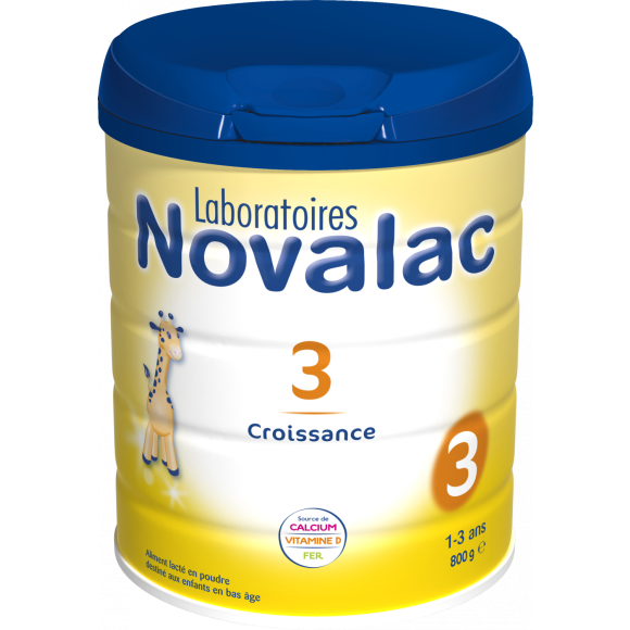 Novalac 3. Alter Milchpulver für das Wachstum von 1 bis 3 Jahren - Dose mit 800 g