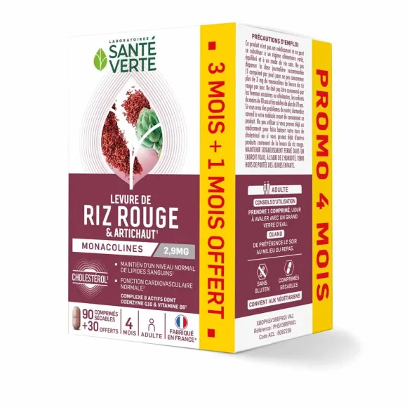 Roter Reishefe Gesundheit Grün - 90 Tabletten + 30 Tabletten gratis