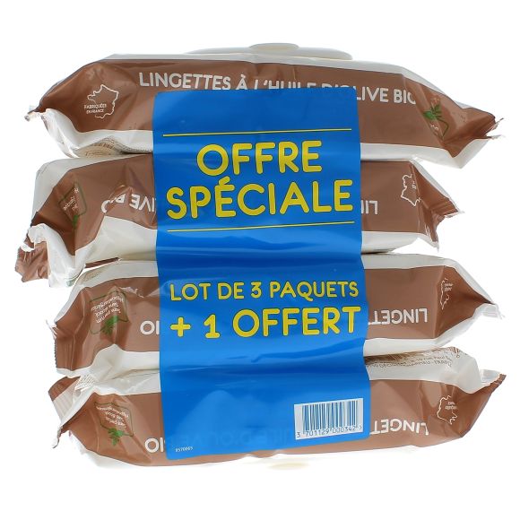 Reinigungstücher mit nativem Olivenöl Gifrer - 4er-Pack mit 70 Tüchern