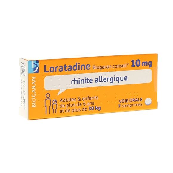 Loratadin 10 mg allergische Rhinitis Biogaran - 7 Tabletten