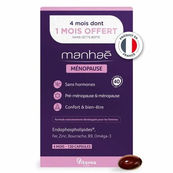 Manhaé Weiblichkeit Menopause Nutrisanté - Packung mit 120 Kapseln