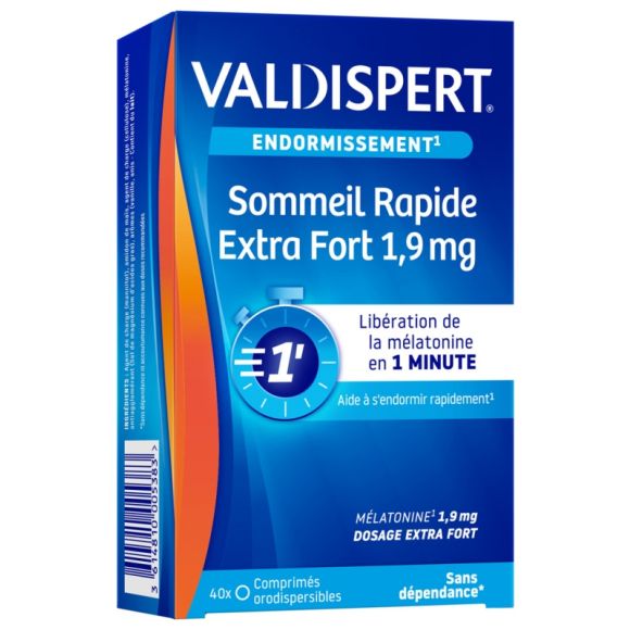 Schneller Schlaf Extra Stark 1,9 mg Valdispert - Packung mit 40 orodispersiblen Tabletten