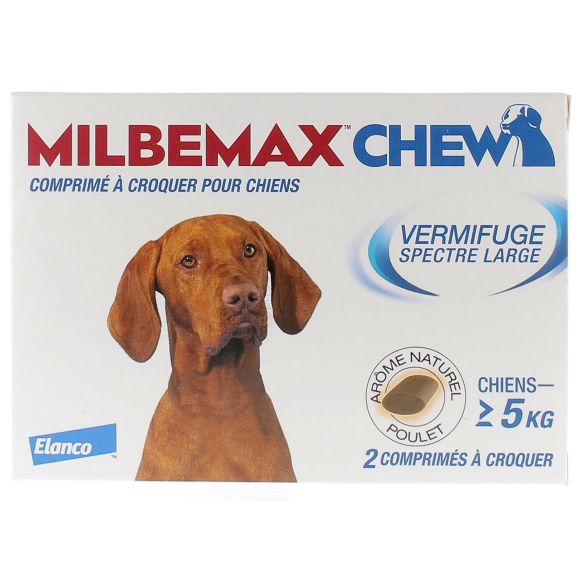 Milbemax Kautabletten Entwurmungsmittel für Hunde 5kg + - 2 Kautabletten