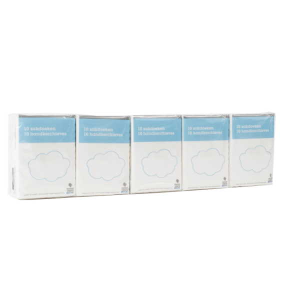 Taschentücher Marke Grün - 10 Packungen mit 10 Taschentüchern