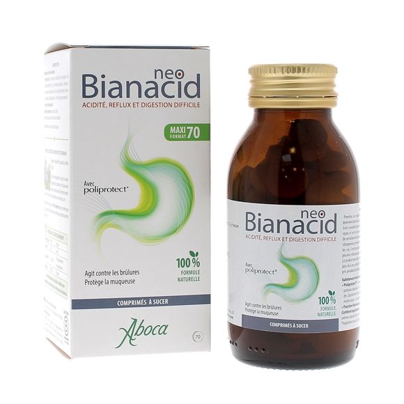 NeoBianacid Säure und Reflux Aboca - Flasche mit 70 Tabletten