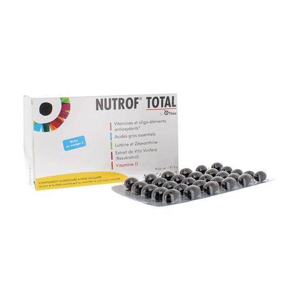 Nutrof Total zur Erhaltung einer normalen Sehkraft Théa - Packung mit 180 Kapseln