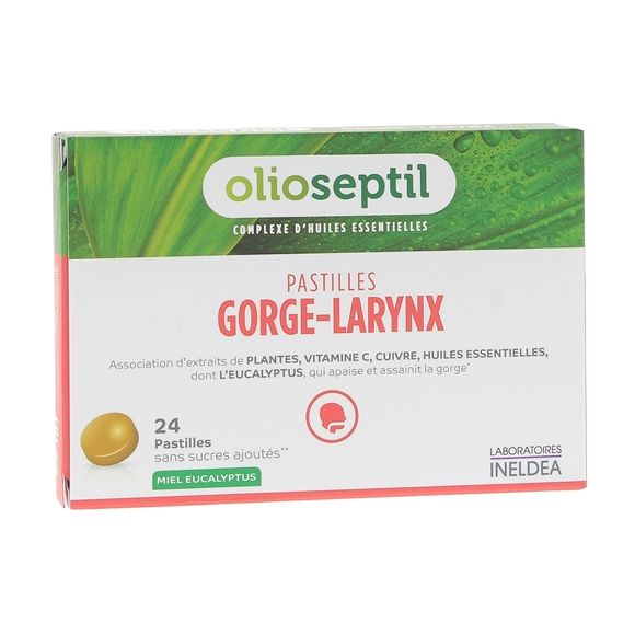 Olioseptil Halspastillen Larynx Honig Eukalyptus - Packung mit 24 Pastillen