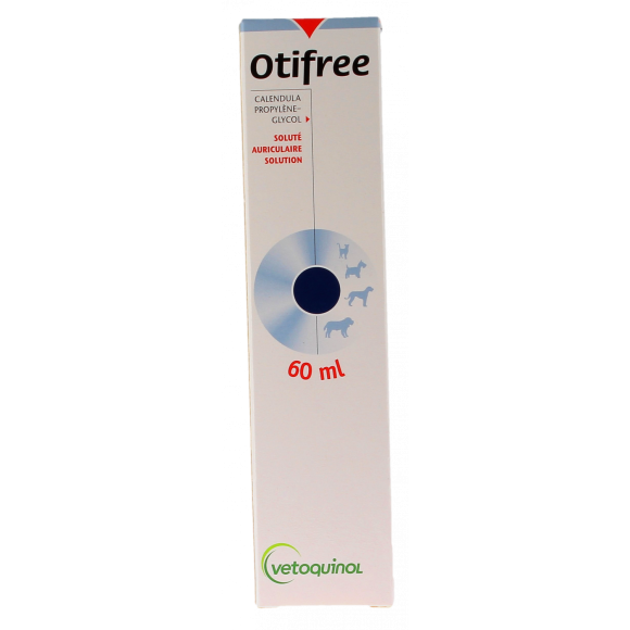 Otifree Ohrlösung für Hunde und Katzen Vetoquinol - Flasche mit 60 ml