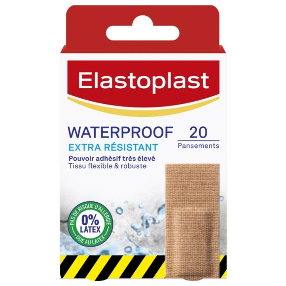 Extra widerstandsfähiges wasserdichtes Elastoplast-Pflaster - Packung mit 20 Pflastern