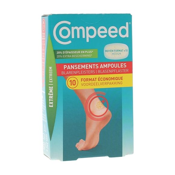 Blasenpflaster mittlere Größe Extreme Compeed - Packung mit 10 Pflastern