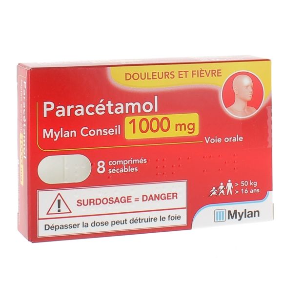 Paracetamol Mylan Beratung 1000 mg - 8 teilbare Tabletten