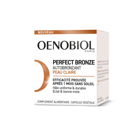 Perfect Bronze Selbstbräuner für helle Haut Oenobiol - Dose mit 30 Kapseln
