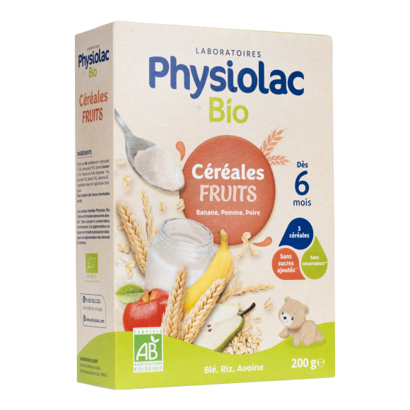 Physiolac Bio Getreidefrüchte ab 6 Monaten Gilbert - 200 g Packung