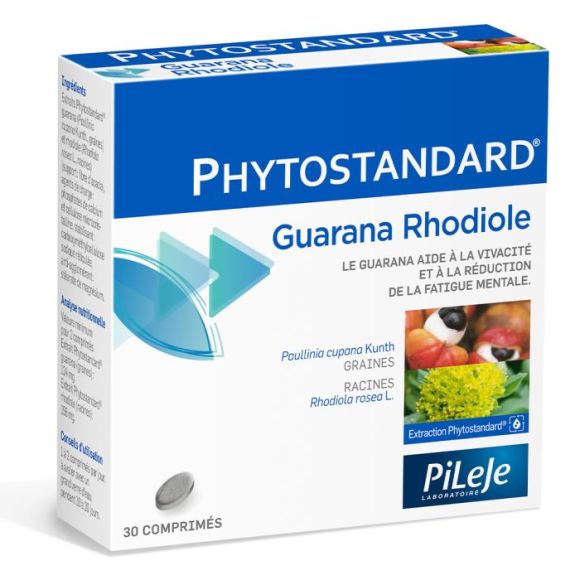 Phytostandard von Guarana und Rhodiola Pileje - Packung mit 30 Tabletten