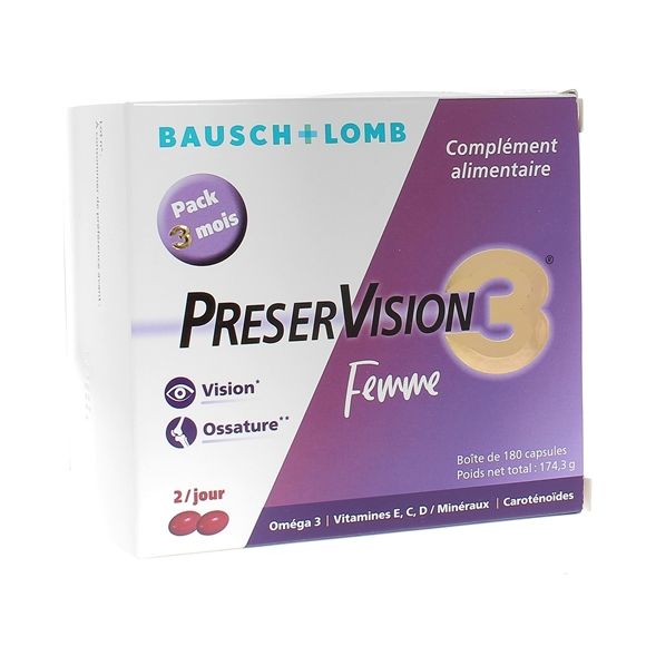 PreserVision 3 Frau Bausch & Lomb - Packung mit 180 Kapseln