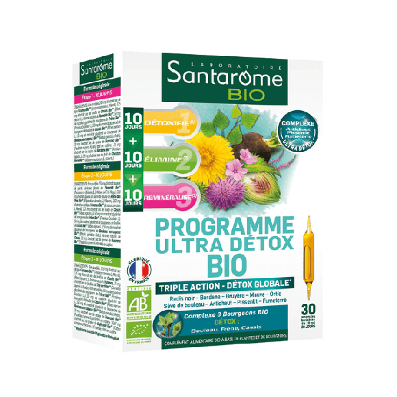 Ultra Detox-Programm BIO Santarome - Box mit 30 Ampullen