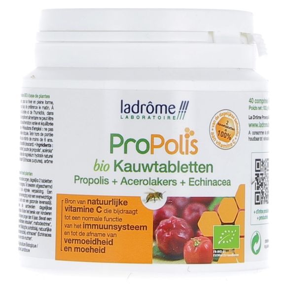 Bio Propolis-Tabletten, Propolis, Acerola, Echinacea Ladrôme - Packung mit 40 Tabletten