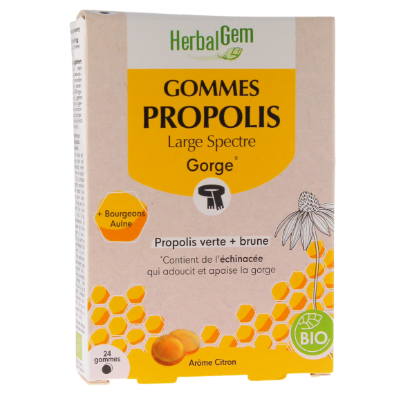 Bio Propolis Breitband HerbalGem - Box mit 24 Gummis