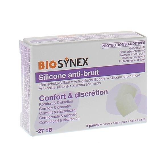 Biosynex transparente Silikon-Ohrenschutz - Box mit 3 Paaren