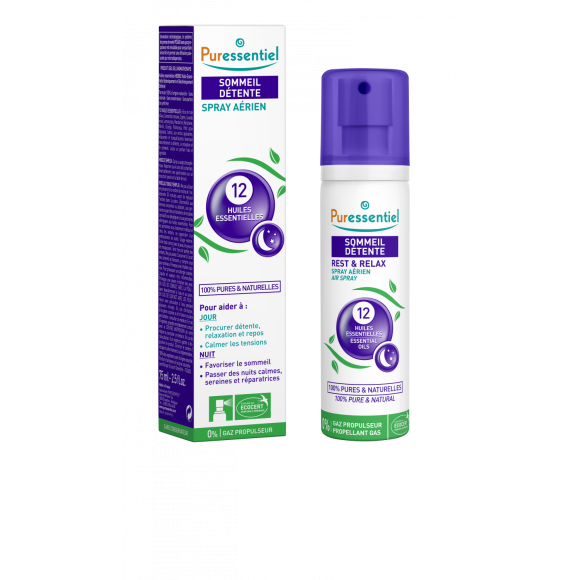 Puressentiel Schlafentspannung Raumspray 12 ätherische Öle - Spray von 75 ml