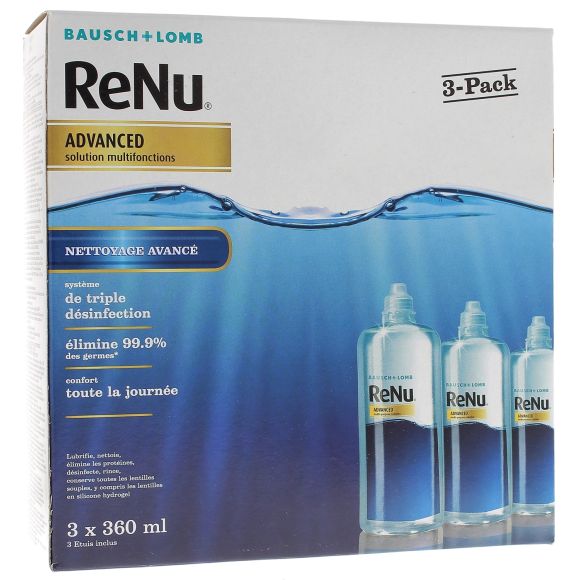 ReNu Advanced Solution Multifunktionslinsen Bausch Lomb - 3er-Pack mit 360 ml Flaschen