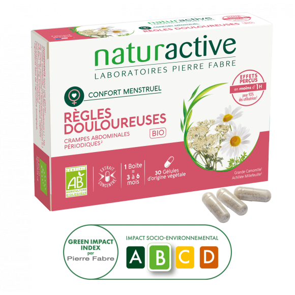 Schmerzhafte Regeln bio Naturactive - Packung mit 30 Kapseln