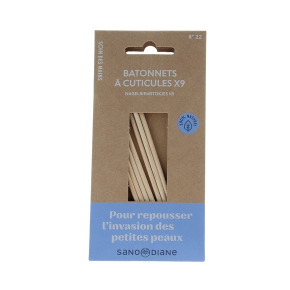 Nagelhautstäbchen exotisches Holz Sanodiane - 9 Stäbchen