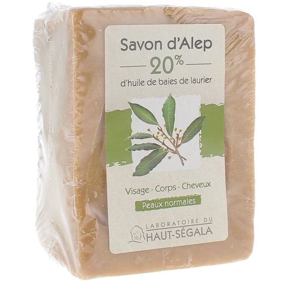 Aleppo-Seife 20% Lorbeerbeeren Haut-Ségala - Stück von 200 g