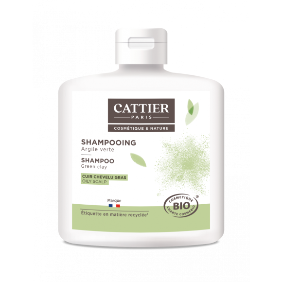Bio Grüner Ton Shampoo (fettige Kopfhaut) Cattier - Flasche 250 ml