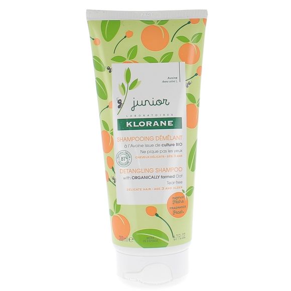 Klorane Junior Pflegeshampoo mit Pfirsichduft - 200 ml Flasche
