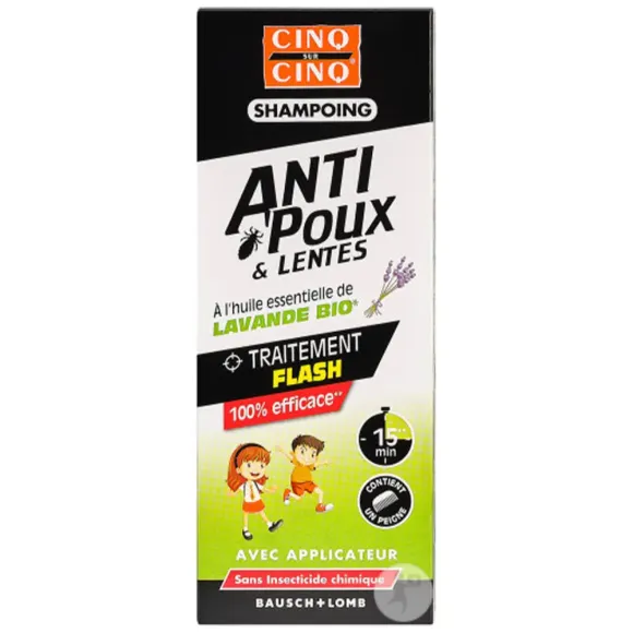 Bio-Lavendel-Shampoo gegen Läuse und Nissen Cinq sur Cinq - Flasche mit 100ml + Kamm