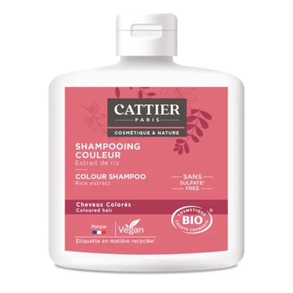 Sulfatfreies Shampoo für coloriertes Haar bio Cattier - Flasche 250 ml