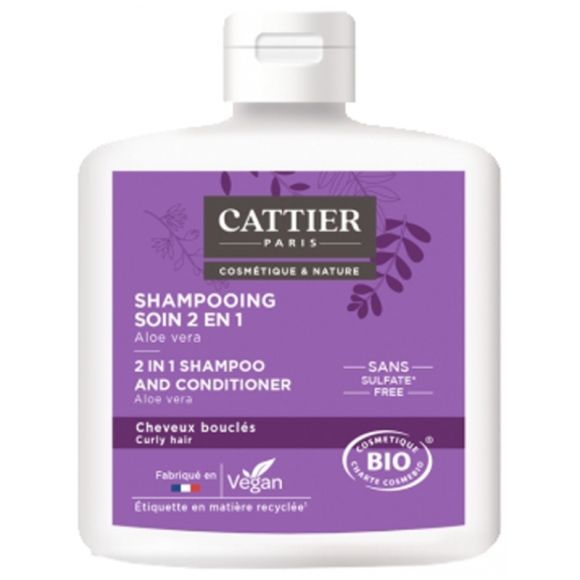 Shampoo 2in1 Bio Aloe Vera für lockiges Haar Cattier - Flasche mit 250 ml