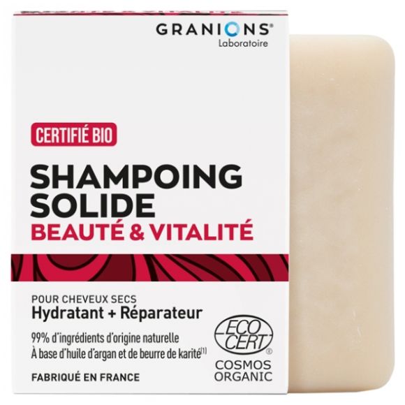 Festes Shampoo Bar Schönheit & Vitalität bio Granions - 80 g Stück